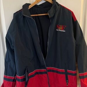Men's Black and Red Windbreaker